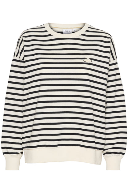 Saint Tropez Gila Striped Sweatshirt in Ice