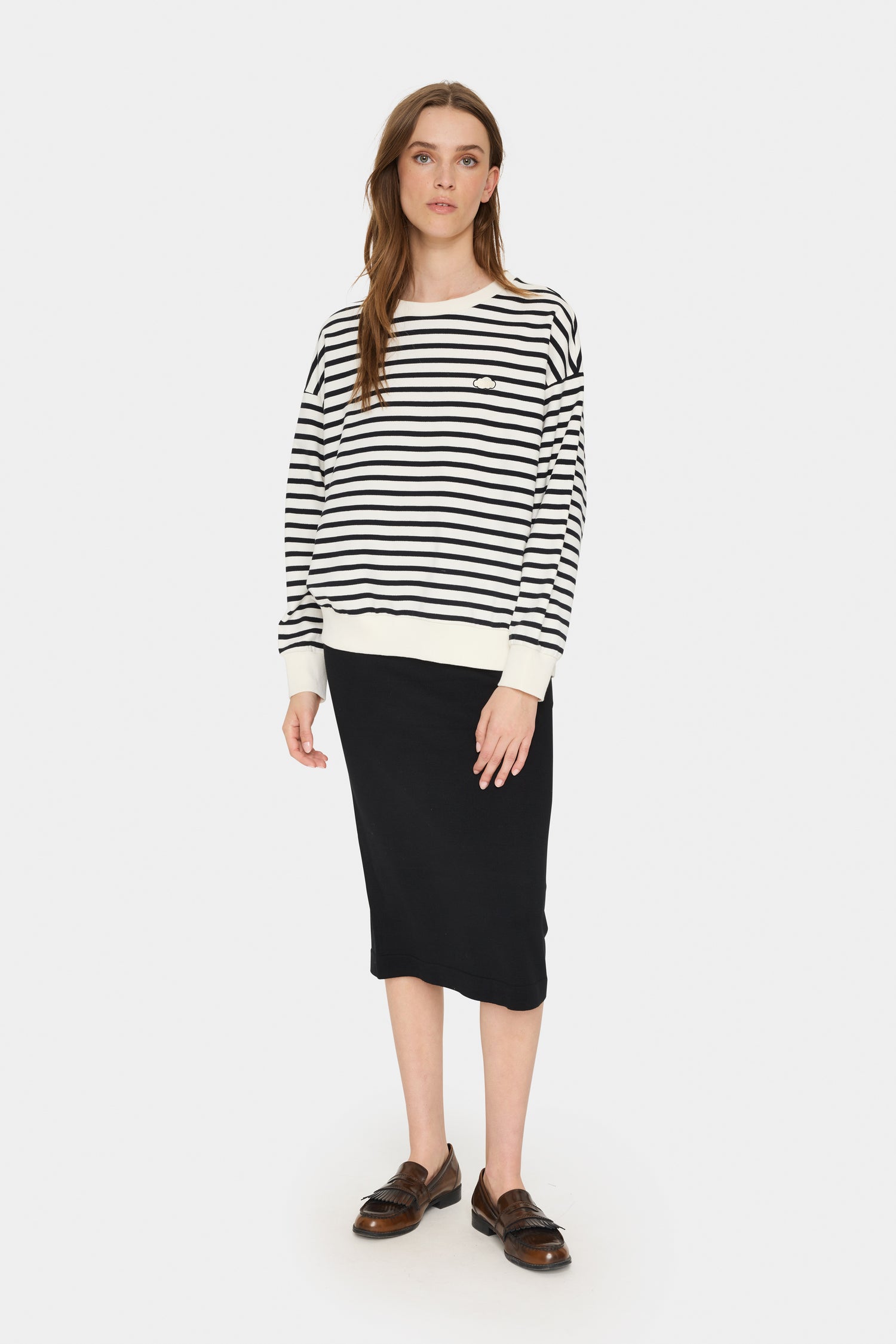 Saint Tropez Gila Striped Sweatshirt in Ice