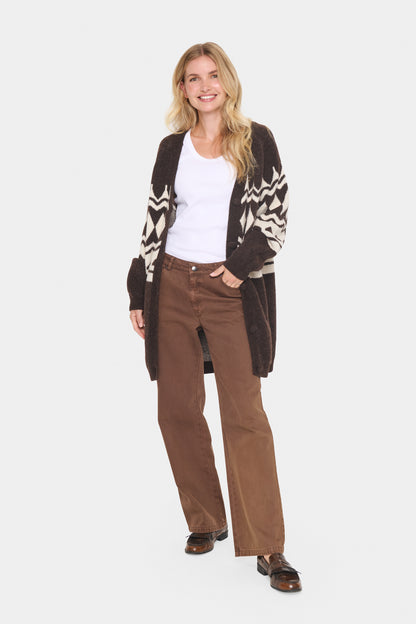 Saint Hedda Long Cardigan in Chocolate Brown