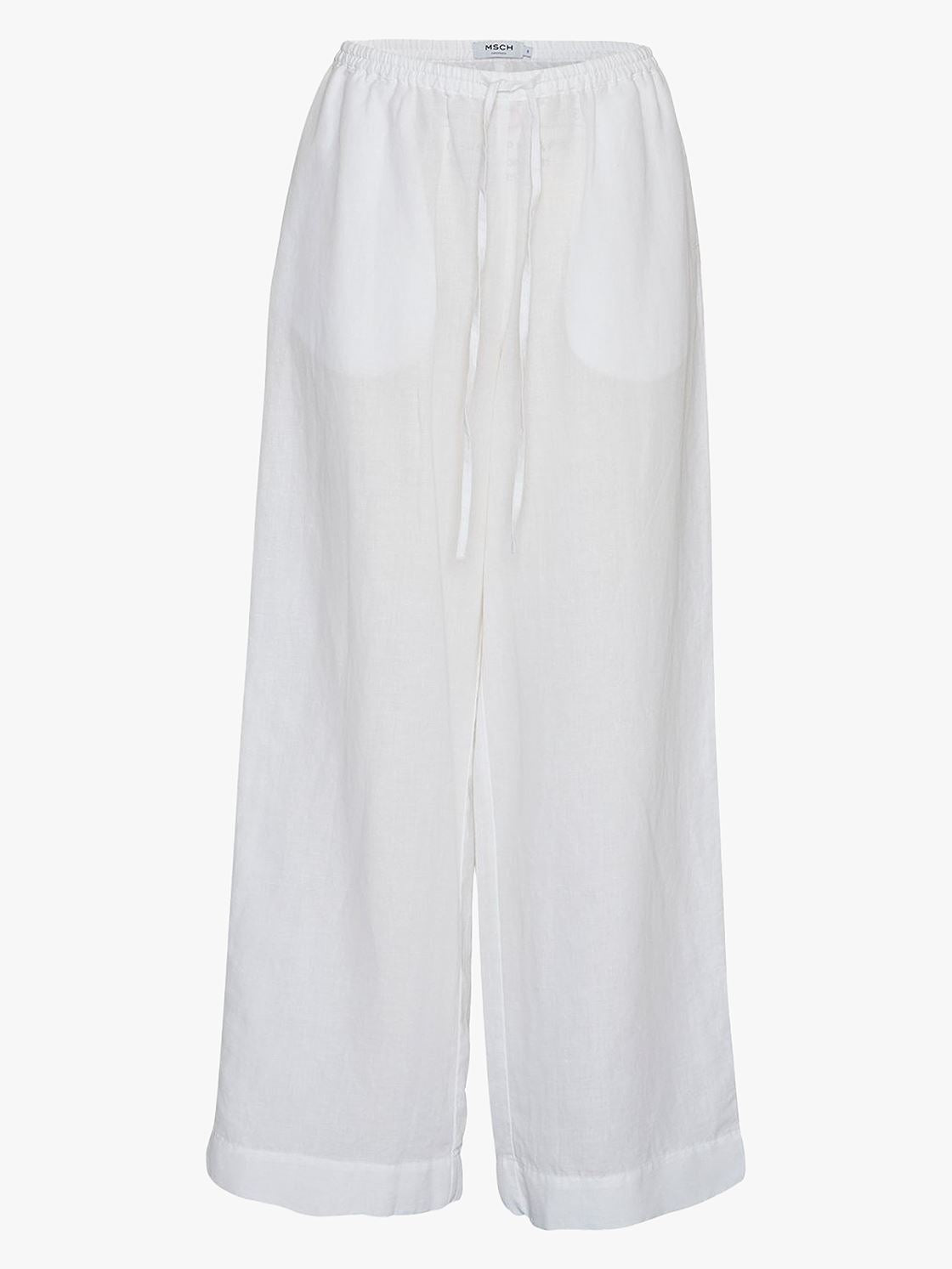MSCH Mirilla Wide Leg Linen Mix Trouser in Bright White