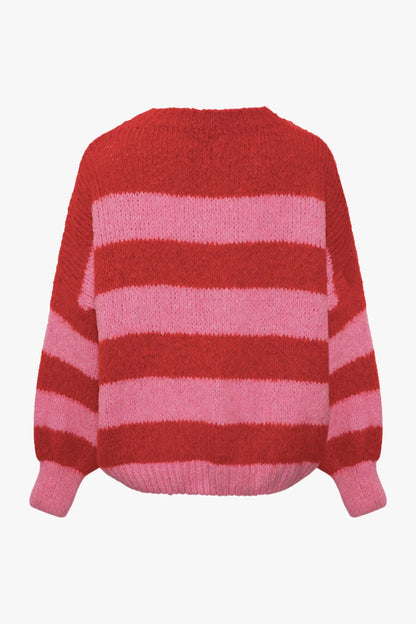 Kia Red and Pink Striped Knit (One Size)